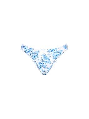 Kulani Kinis Light Blue Floral Bikini Bottoms Vintage Paradise sz small